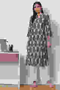 Blue & White Cotton woven 2 Piece Set image number 0