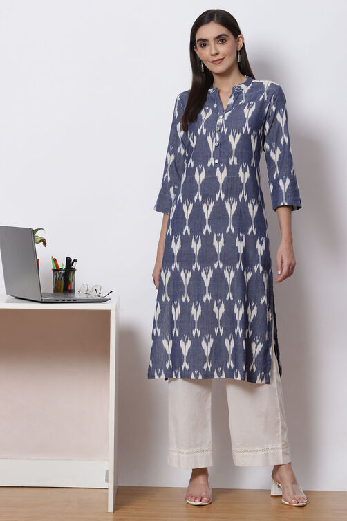 Blue & White Cotton woven 2 Piece Set image number 0