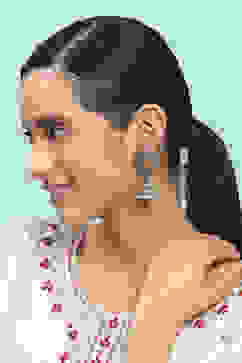 Peach Brass Jhumka image number 3