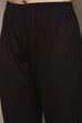 Black Cotton Anarkali Printed Kurta Churidar Suit Set image number 2