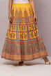 Yellow Flared Art Silk Skirts image number 2