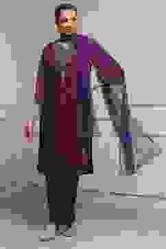 Purple Poly Georgette Printed Straight Suit Set image number 0