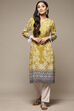 Olive LIVA Straight Printed Kurta