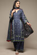 Indigo & Green Rayon Straight Kurta Palazzo Suit Set image number 0