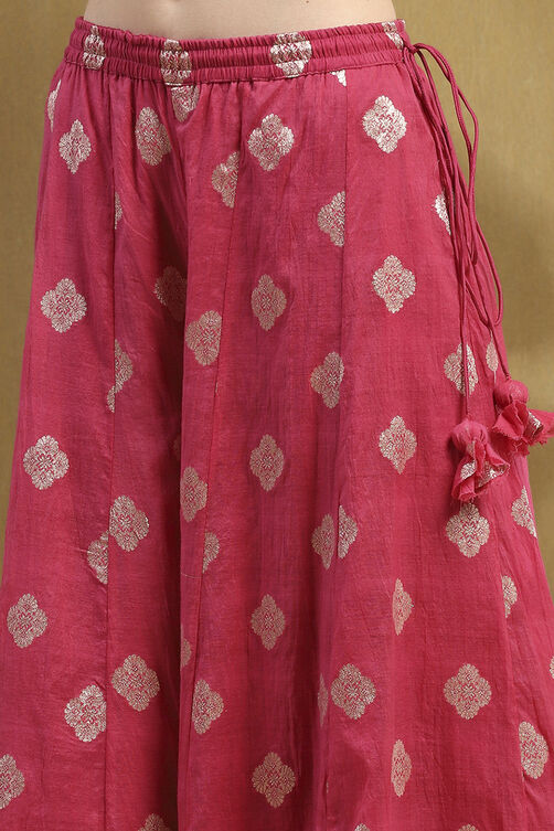 Pink Yarn Dyed Straight Suit Set image number 2