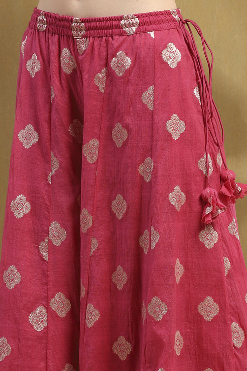 Pink Yarn Dyed Straight Suit Set image number 2