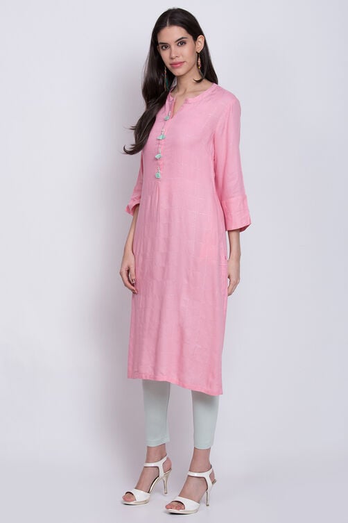 Ice Blue Rayon Straight Kurta image number 2