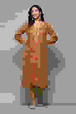 Mustard Rayon Straight Printed Kurta image number 4