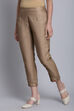 Brown Viscose Silk Pants image number 4