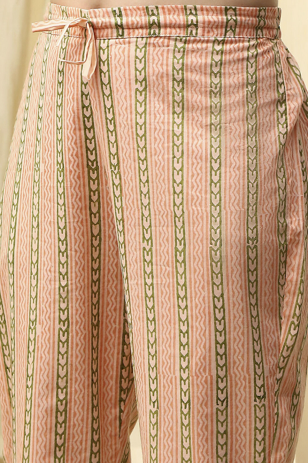Coral Cotton Hand Block Print Unstitched Suit Set image number 3