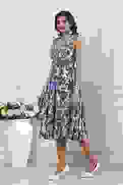 Blue Cotton Kalidar Dress image number 2