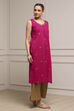Black Cotton Straight Solid Kurta image number 4