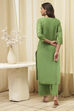 Blue Cotton Straight Kurta Palazzo Suit Set image number 4