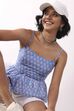 Blue Cotton Printed Tiered Top image number 1