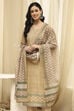Pink Cotton Machine-Embroidered Unstitched Suit Set image number 8