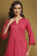 Pink Cotton Blend Solid Straight Kurta image number 1