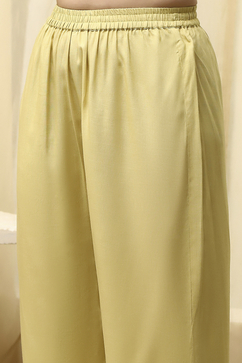 Lime Cotton Machine Embroidered Unstitched Suit Set image number 3