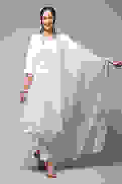 Sky Blue Cotton Blend Printed Dupatta image number 2