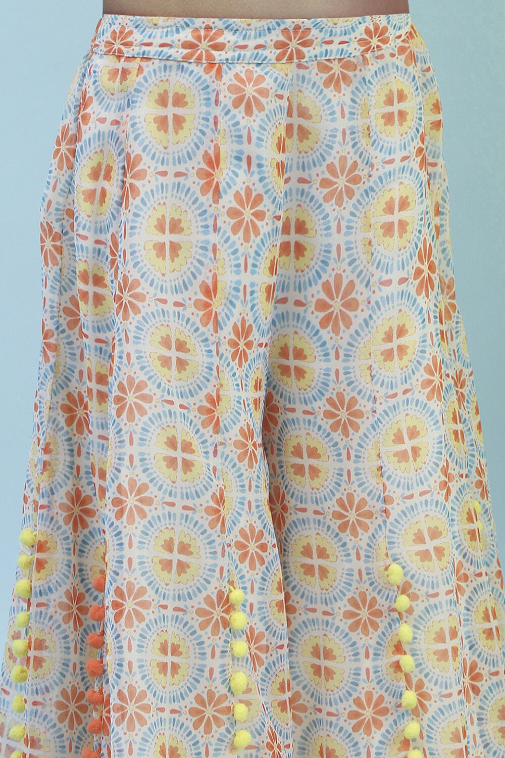 Multi-Colored Printed Blouse & Palazzo Set image number 2