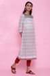 White Cotton Straight Printed Kurta image number 4
