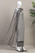 Gray Cotton Unstitched Suit Set image number 4