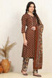 Green Cotton Printed Unstitched Suit Set image number 6