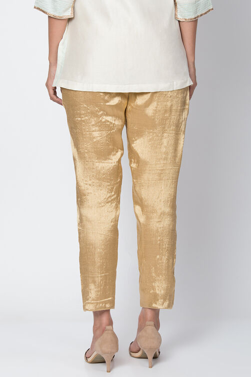 Gold Cotton Blend Yarndyed Pant image number 5