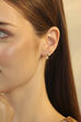 White Gold-Plated Brass Pearl Stud Earrings image number 1