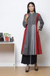 Black Straight Cotton Fusion Wear 2 Piece Set image number 0