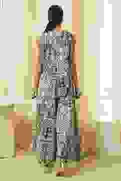 Green Cotton Printed Flared Jumpsuit image number 3