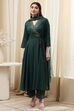 Dark Green Shantoon Printed Anarkali Suit Set image number 6