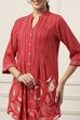 Red Viscose Rayon Straight Tunic image number 1