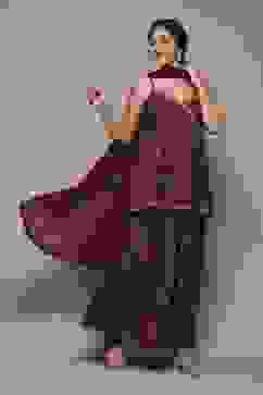 Maroon Cotton Printed Suit Set image number 6