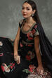 Black Silk Chanderi Floral Printed Anarkali Suit Set image number 0