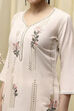 White/Pink Cotton Machine Embroidered Unstitched Suit Set image number 2