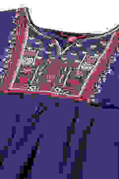 Blue Viscose A-Line Solid Top image number 1