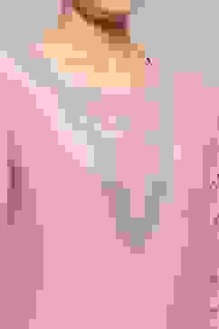 Onion Pink Cotton Solid Straight Kurta image number 1