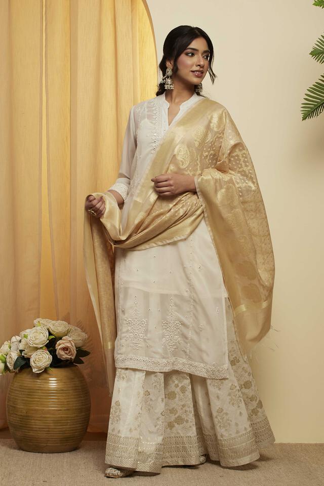 BIBA Poly Woven Regular Casual Dupatta in Beige