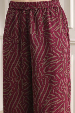 Berry Printed Straight Kurta Set image number 2