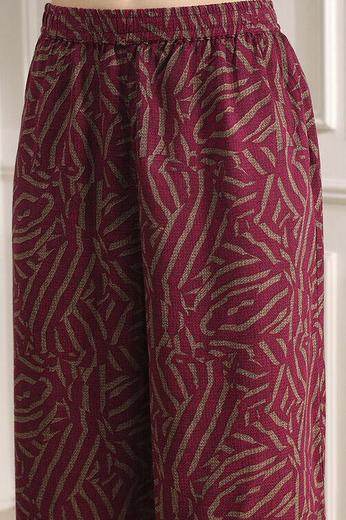 Berry Printed Straight Kurta Set image number 2