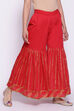Crimson Red Cotton Sharara image number 4