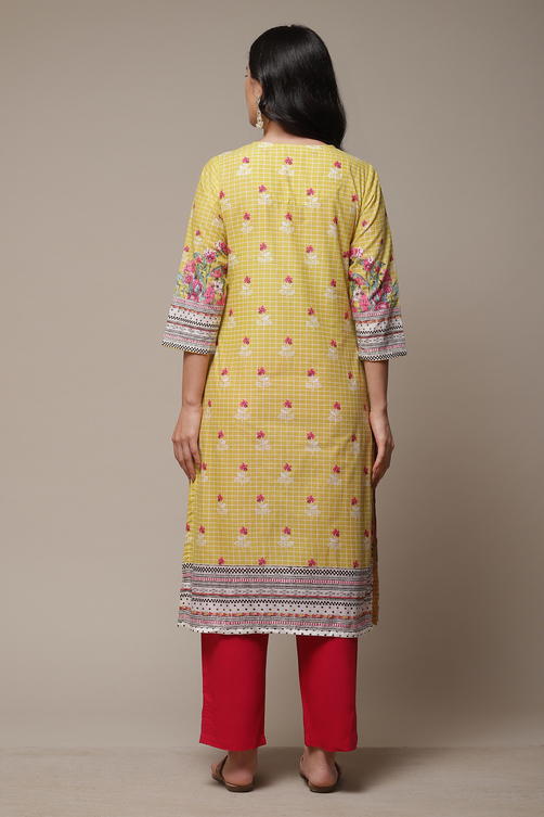 Sky Blue LIVA Straight Printed Kurta image number 2