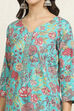 Green Cotton Floral Unstitched Suit Set image number 2