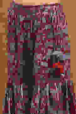 Cherry Red Viscose Blend Floral Peplum Kurta Suit Set image number 2