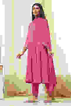 Fuchsia Viscose Printed Kalidar Suit Set image number 3