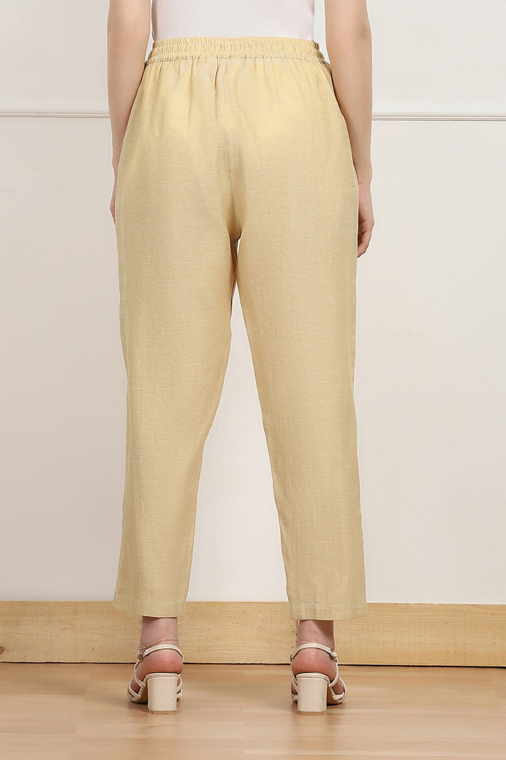 Beige Cotton Pants image number 5