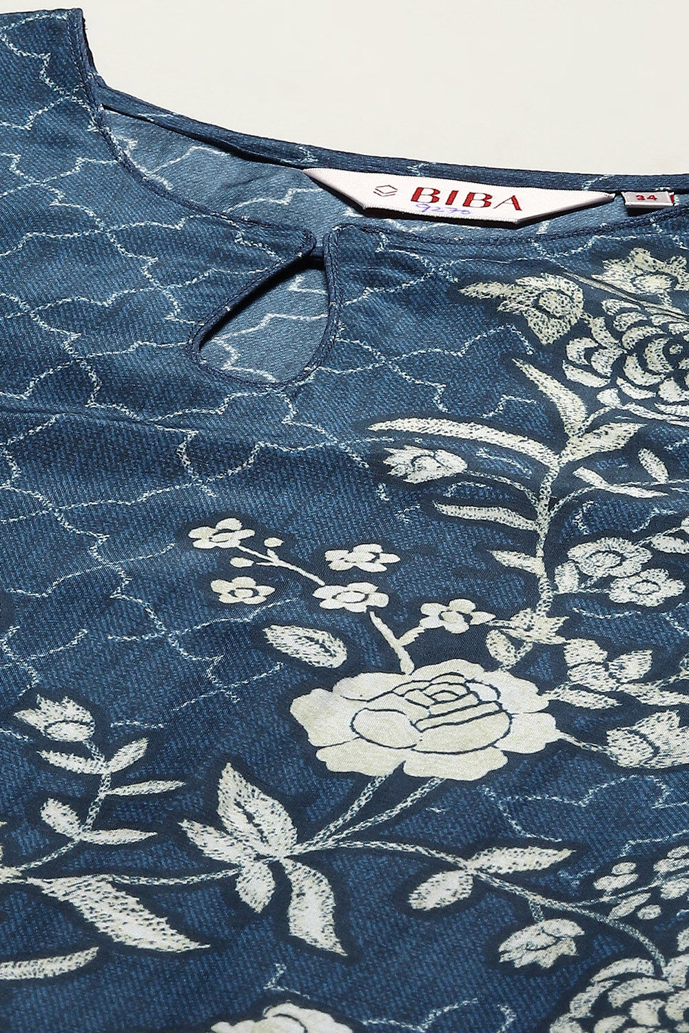 Indigo Rayon Straight Suit Set image number 3