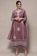 Lavender Muslin Unstitched Suit set image number 8