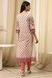 Yellow Cotton Straight Printed Kurta image number 4