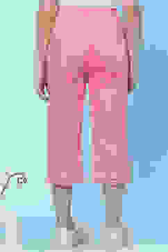 Blush Pink Cotton Solid Capri Pant image number 4